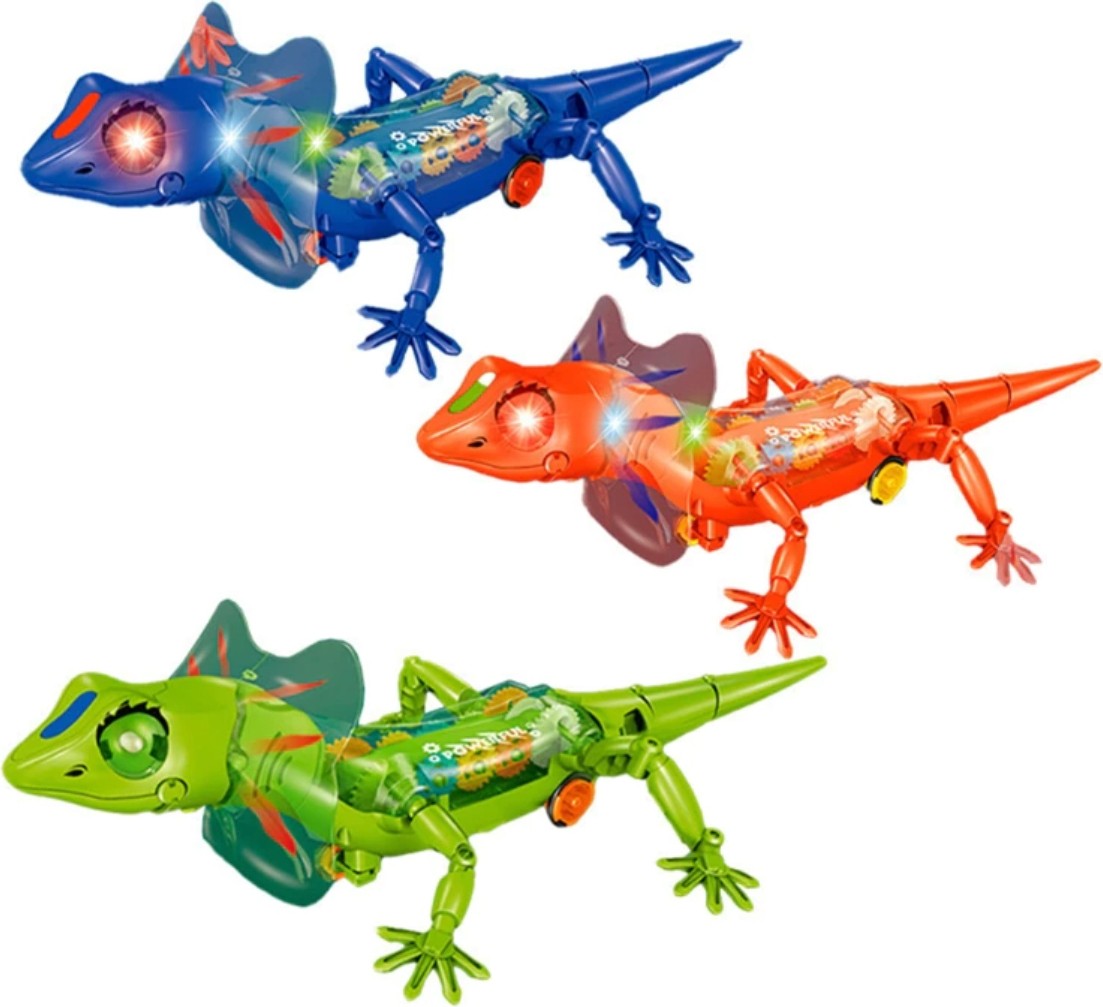 PopCandy Toy Robot Lizard With Sound Light and Walk 36CM. Battery Robot