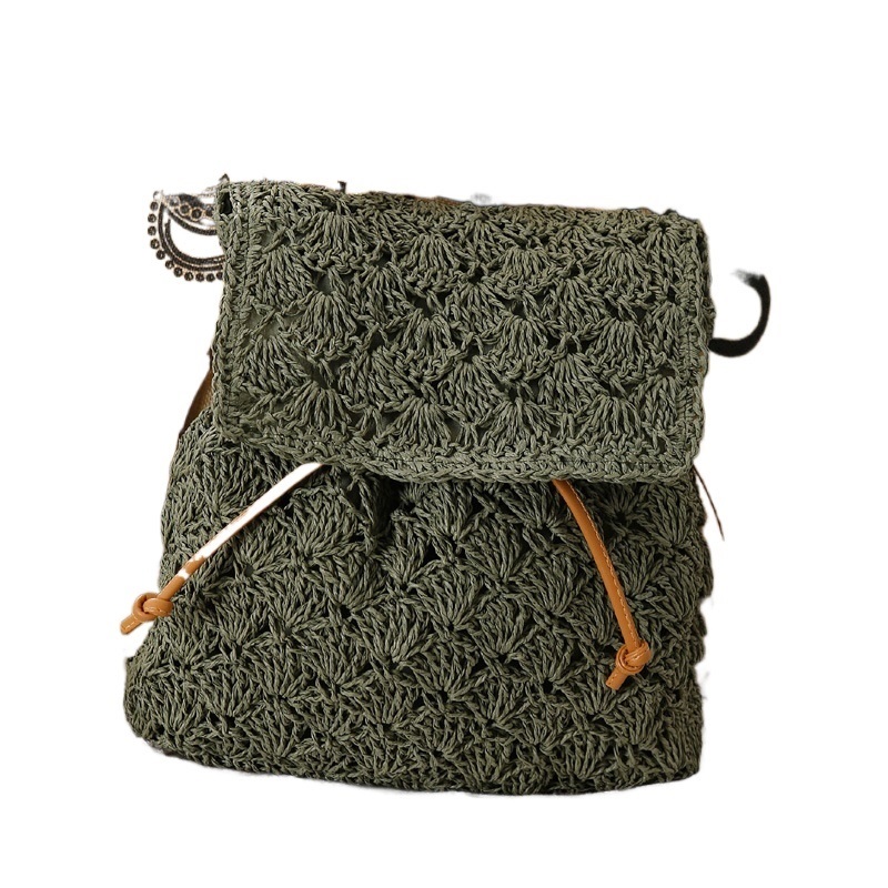 Hand-woven Summer Beach bag Mori solid color large capacity