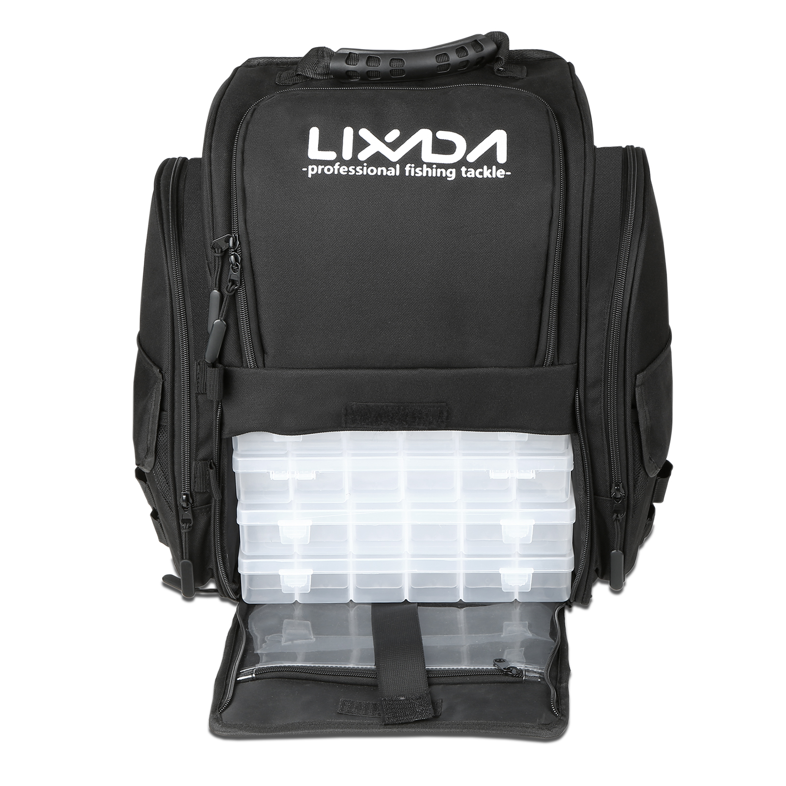 Lixada Fishing Tackle Backpack with 4 Trays Large Tackle Storage
