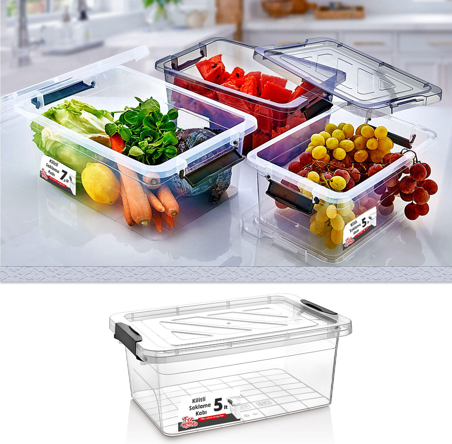 Lockable Storage Container 5 Lt Lockable Lid Food Food Pulses Storage