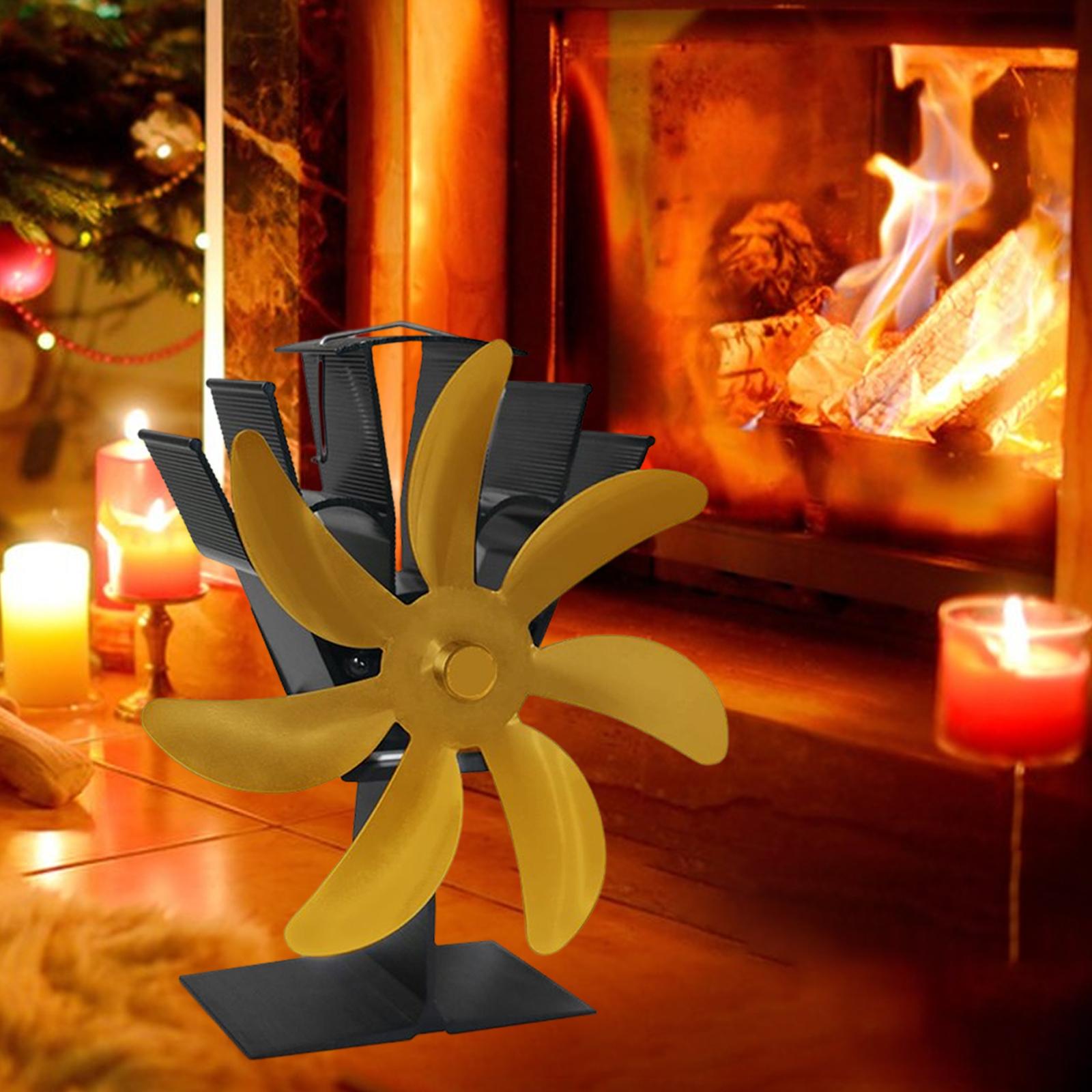 Upgrade 7 Fireplace Fan, Fuel Cost Saving Eco Friendly Double Heat
