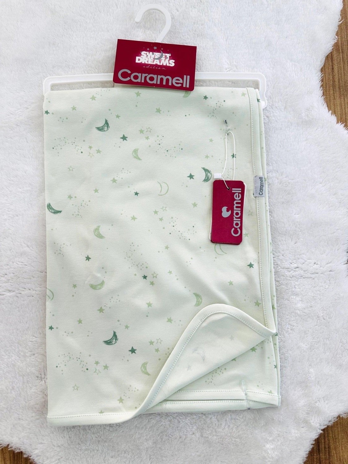 Caramell Good Night Star Moon Printed Organic Single Layer Combed