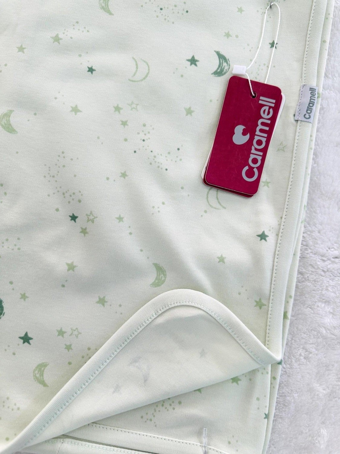 Caramell Good Night Star Moon Printed Organic Single Layer Combed