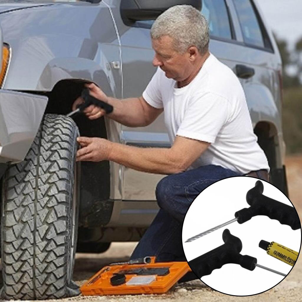 DEXIMRO Tire Plug Repair Kit, Heavy Duty Car Emergency Tool Kit For...