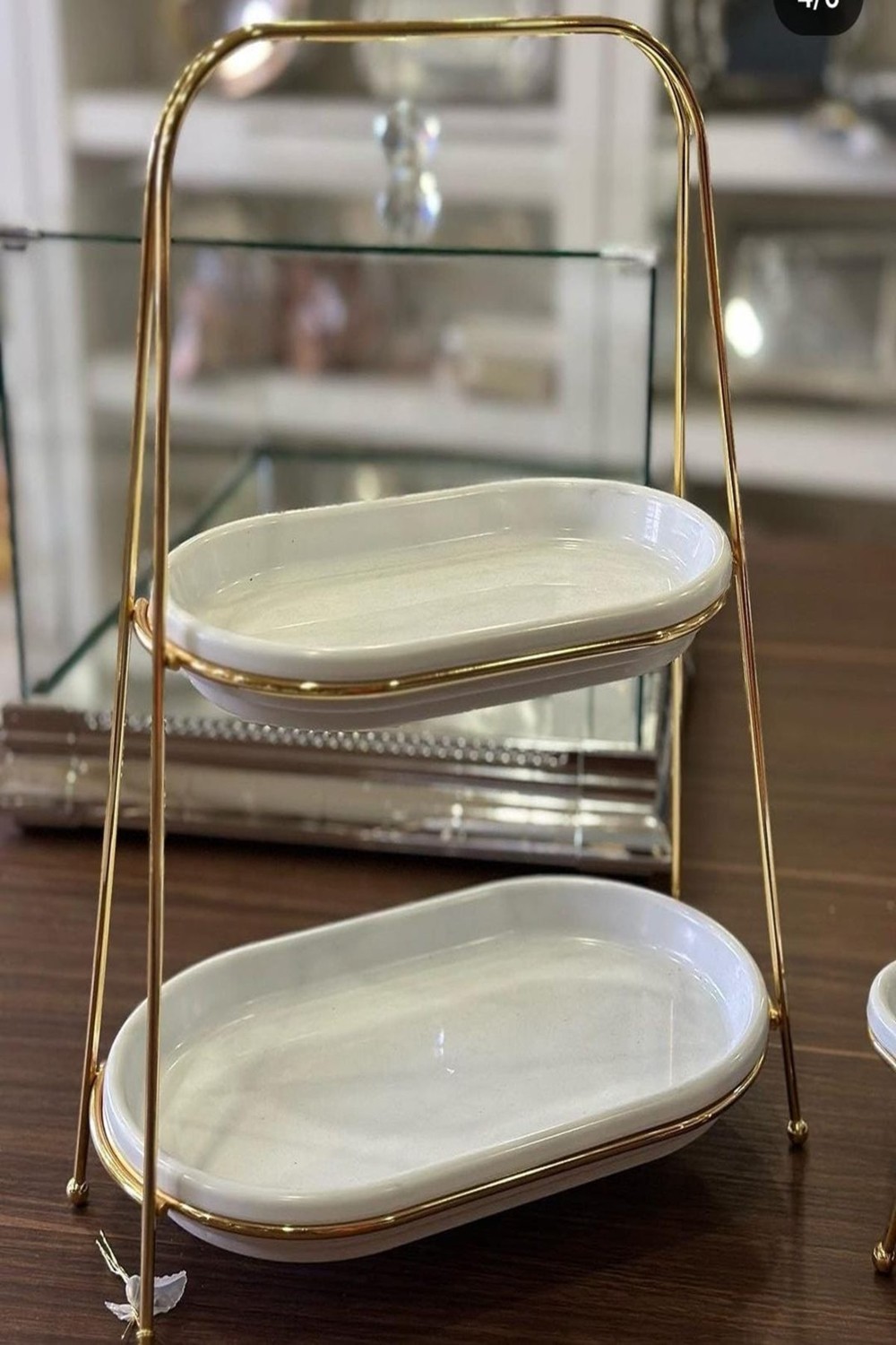 Evax TwoTier Porcelain Serving Rack DoubleTier Serving Rack