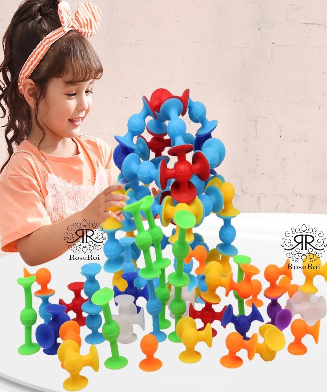 Hyd Suction Cup Vacuum Molecule 25 Pieces Building Silicone Blocks