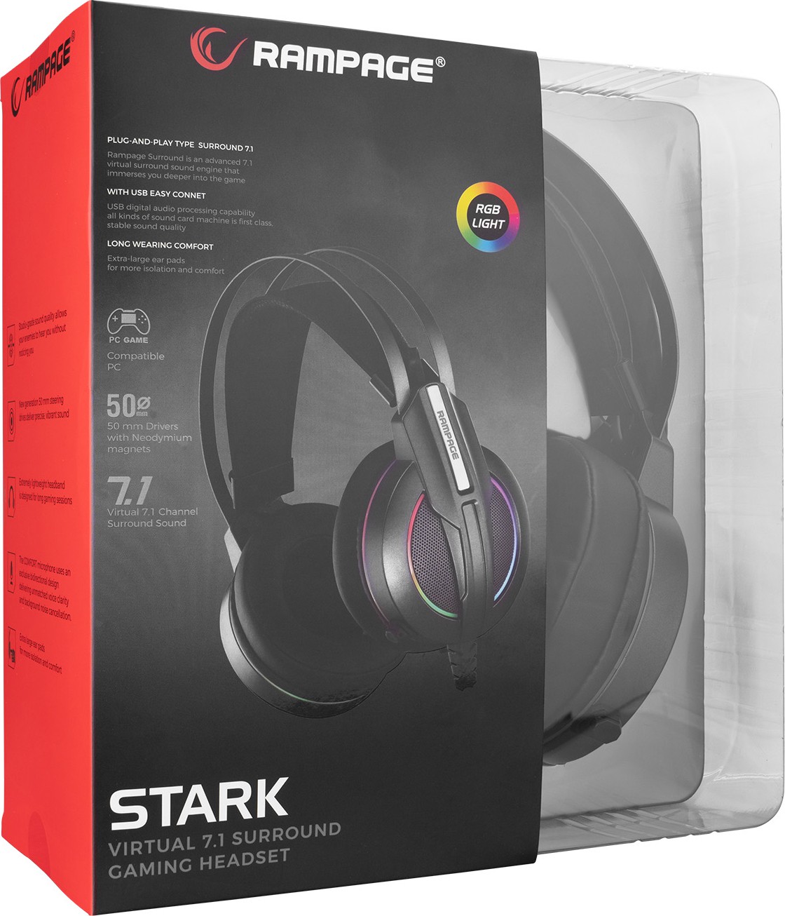 Rampage RMK6 STARK USB 7.1 RGB LED Headset with Microphone