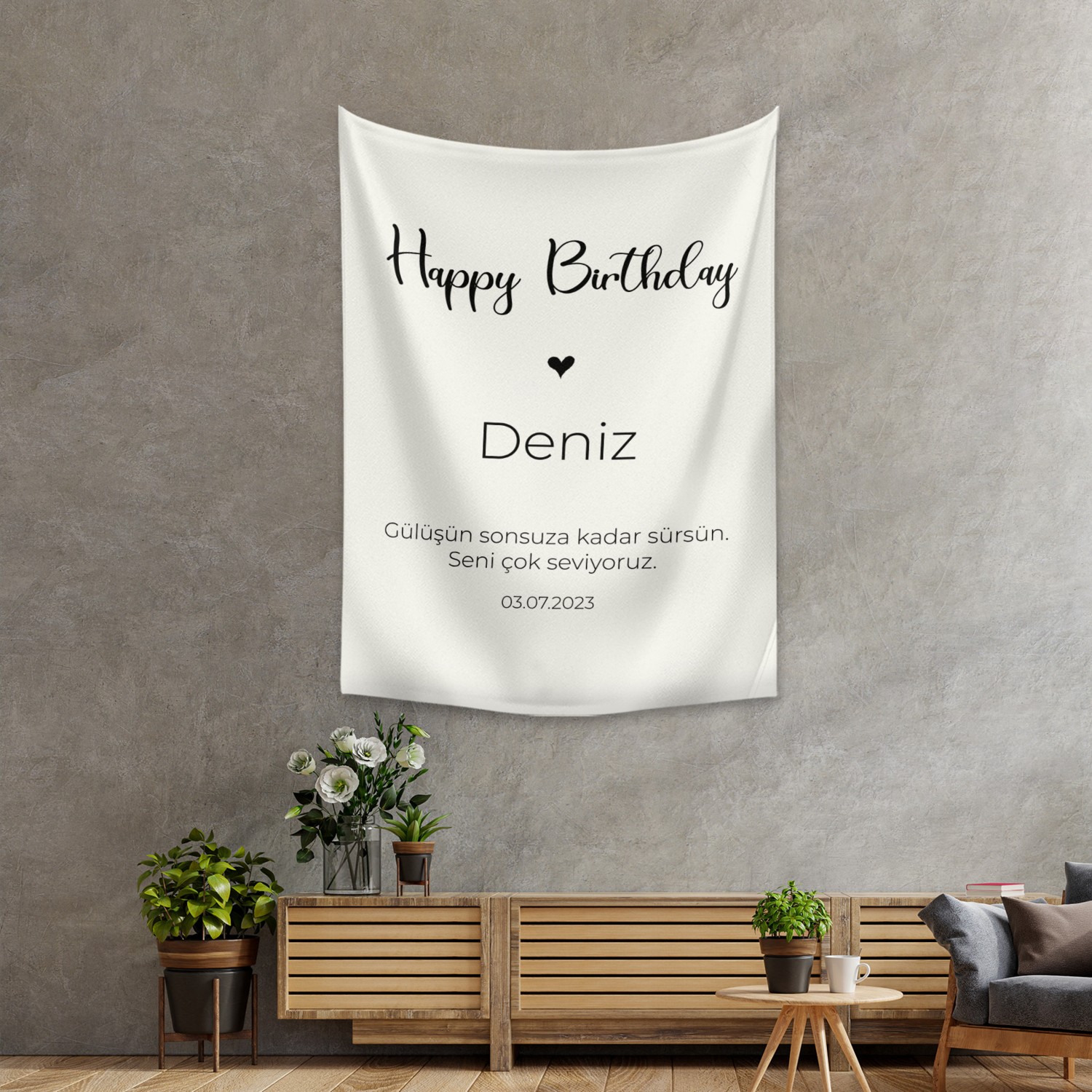 Vagonik Personalized Birthday Happy Birthday Wall Covering Wall Carpet