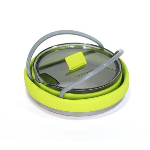 Silicone Folding Kettle Portable Field Camping Open Fire Coffee Tea Cassette Cooker Outdoor