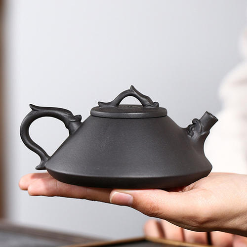 Yixing Tea Pots Purple Clay Stone Scoop Teapot Kettle Raw Ore Black Mud