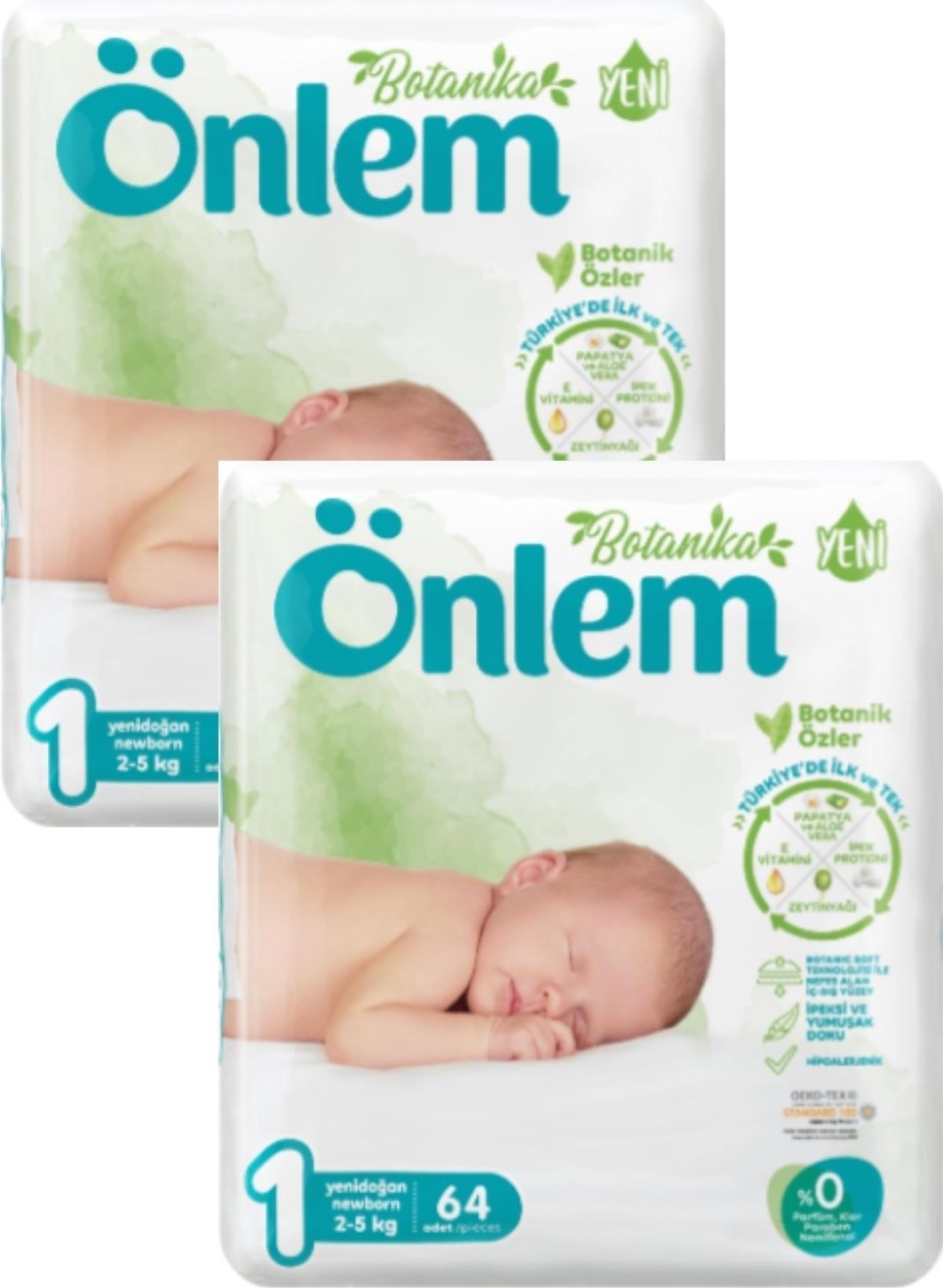 Önlem Botanika Baby Diaper Newborn Newborn 25 kg 1 Size 4 x 64 Pieces