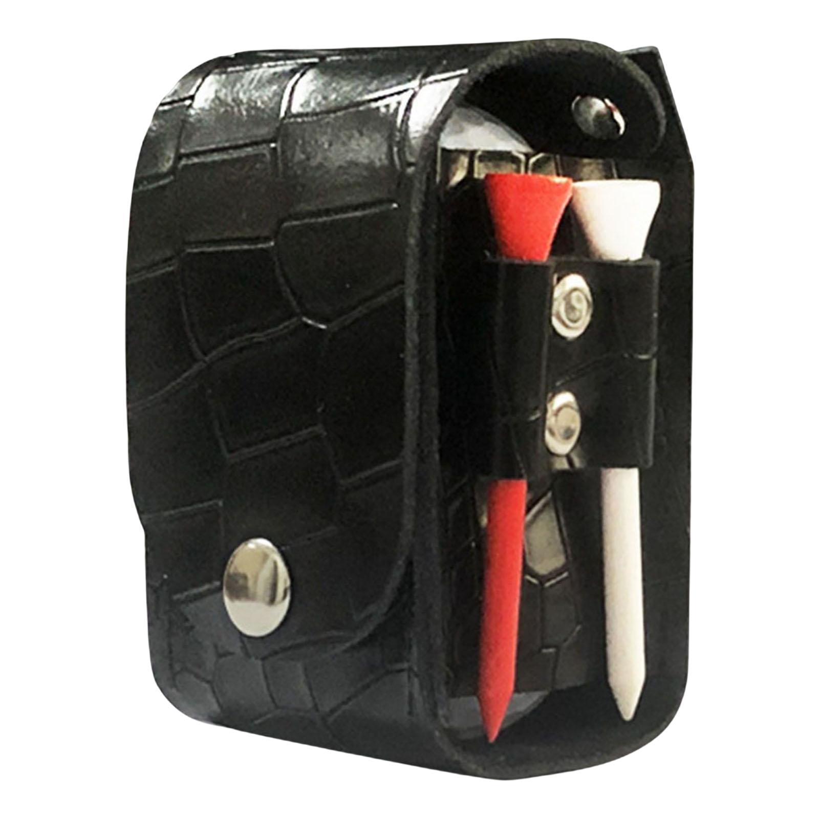PU Leather Golf Ball Carry Bag Waterproof Waist Belt Bag Golf Tee