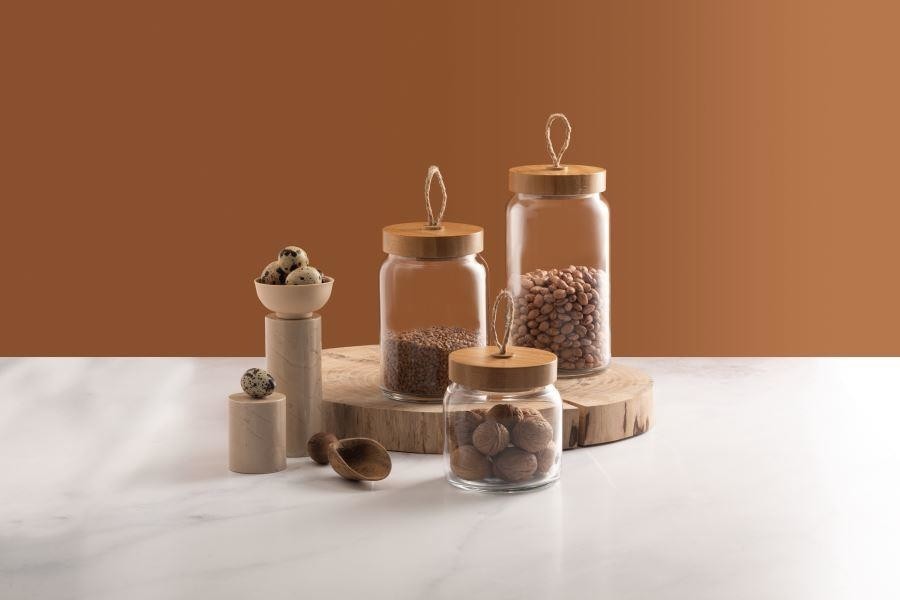 Paşabahçe Woody Glass Jar with Handle, Set of 3 Hepsiburada Global