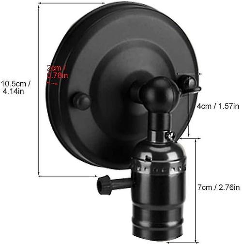 Single Head Rotatable Wall Lamp, E27 Socket, Edison Bulb Wall Light For ...
