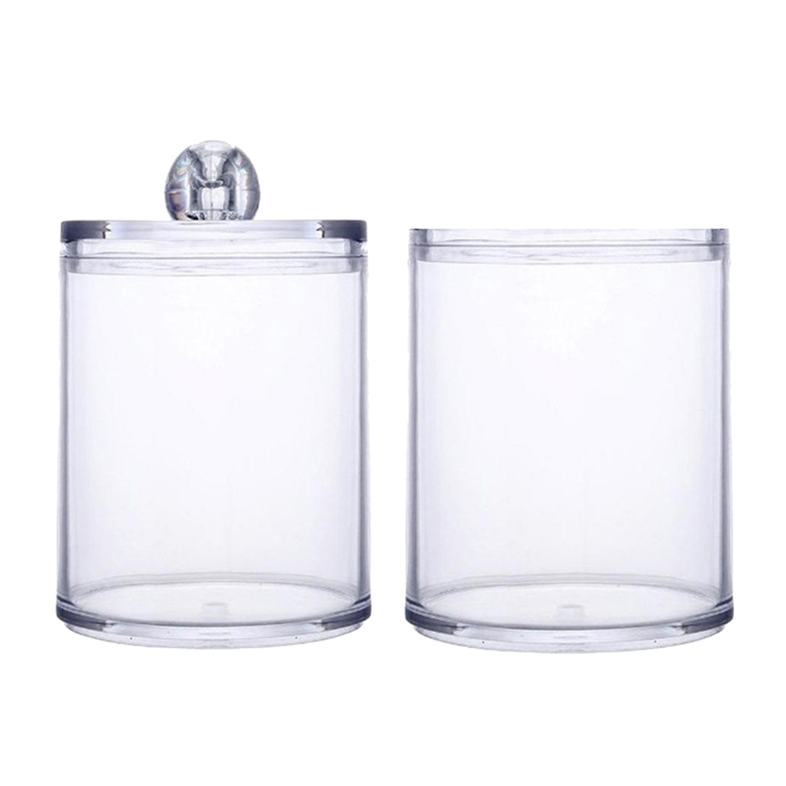 XIPENGKEJI 6-Pack Clear Plastic Apothecary Jars With Lids – 10oz & 12oz Canisters For Qtips, Cotton Balls, Bathroom Organization