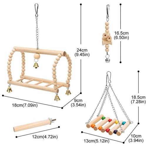 View of Bird Toys 12-Pack Bird Swings With Bells - Parrot Toys For Cages (Small ...