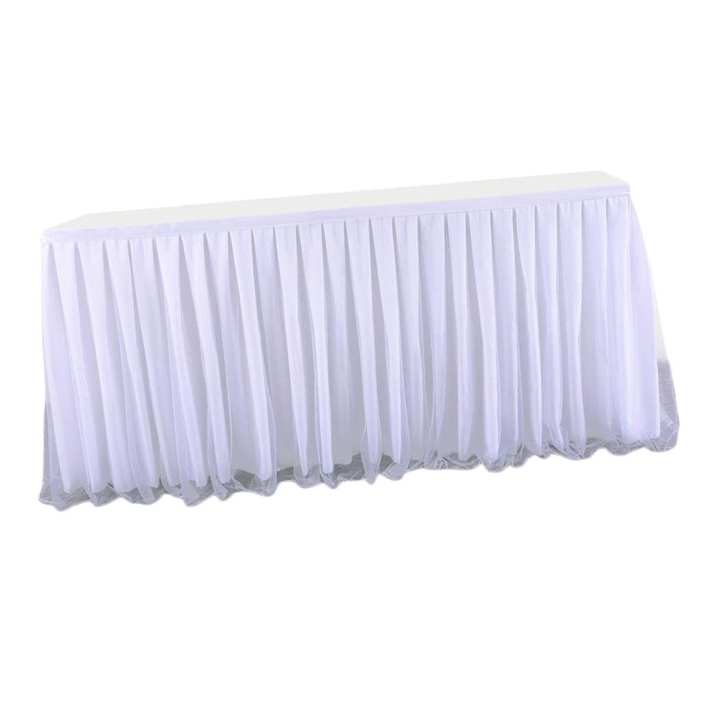 Tulle Table Skirt Pleated Tablecloth Christmas Banquet Table Yards