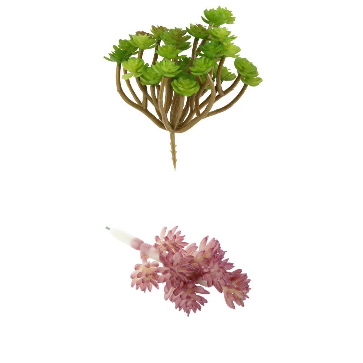 2pcs Artificial Succulent Plants Sedum Hispanicu Foliage Plastic Plants