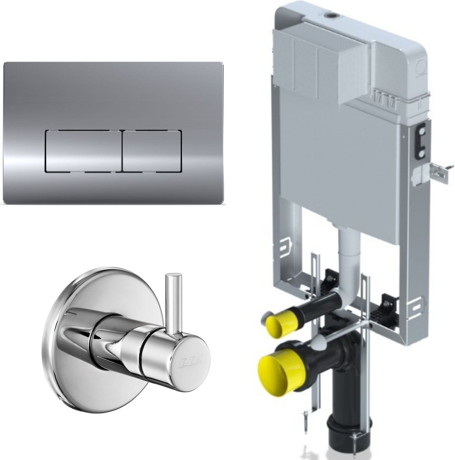 Serel Smooth Concealed Cistern with Metal Legs for Wall Hung WC