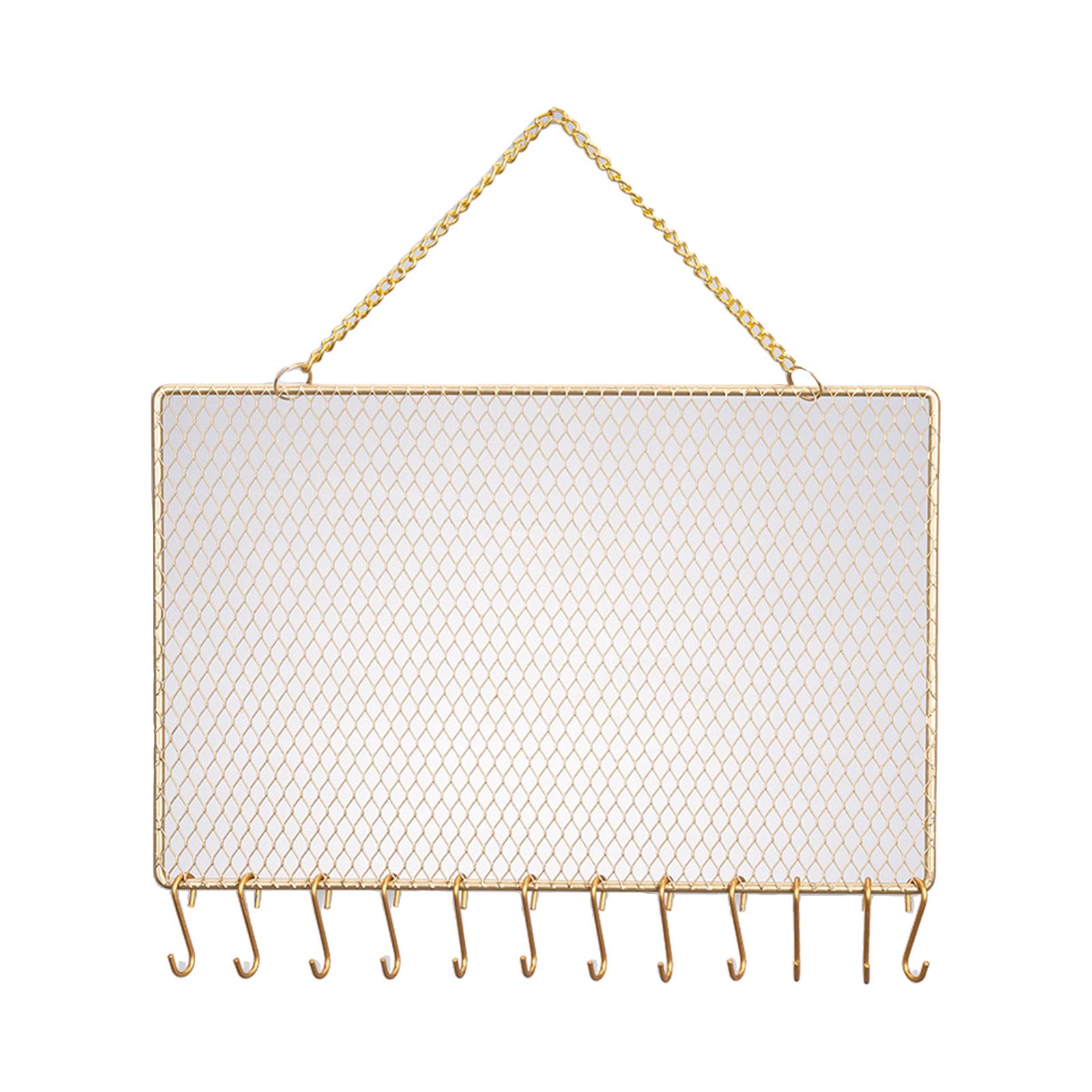 Wall Mounted Grid Display Rack Jewelry Organizer for Bedroom Closet