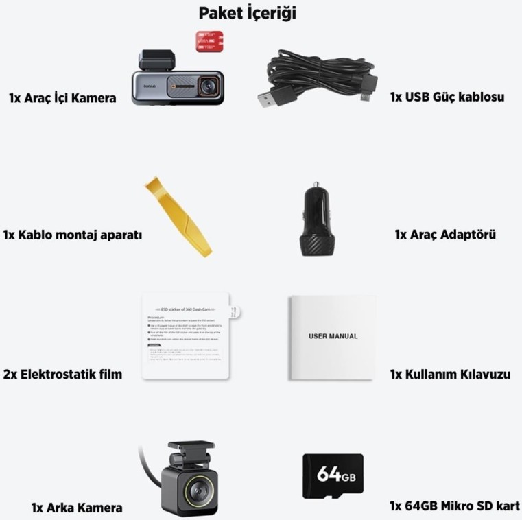 Botslab G980H ADAS 4K UHD Front and 1080P FHD Rear Camera Set - 170 ...