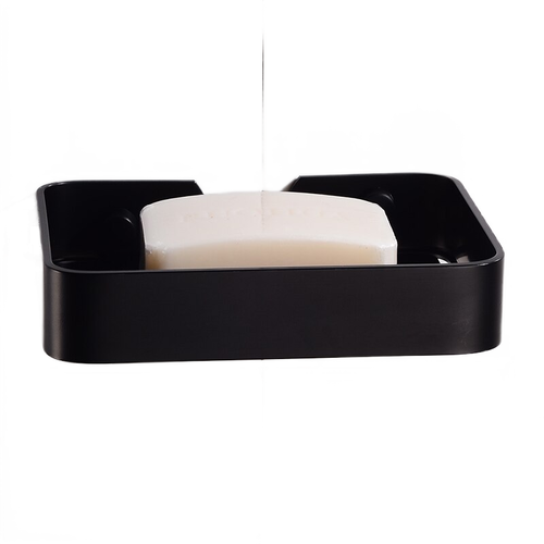Bathroom Soap Box, Shower Wall Mounted Black Soap Dish, Storage Shelf Aluminum, Decorative Soap