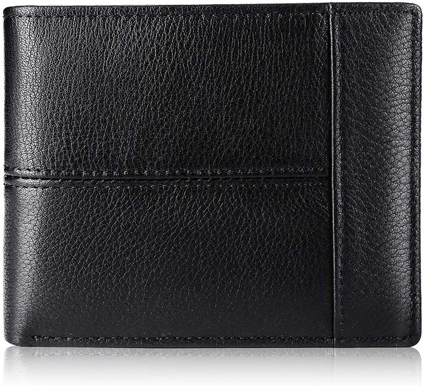 Men's Genuine Leather Bifold Wallet With RFID Blocking & Zipper Coin Pocket - Large Capacity, Coffee Brown - View #11