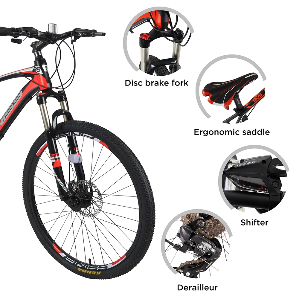 speed Aluminum Mountain Bike Grey 