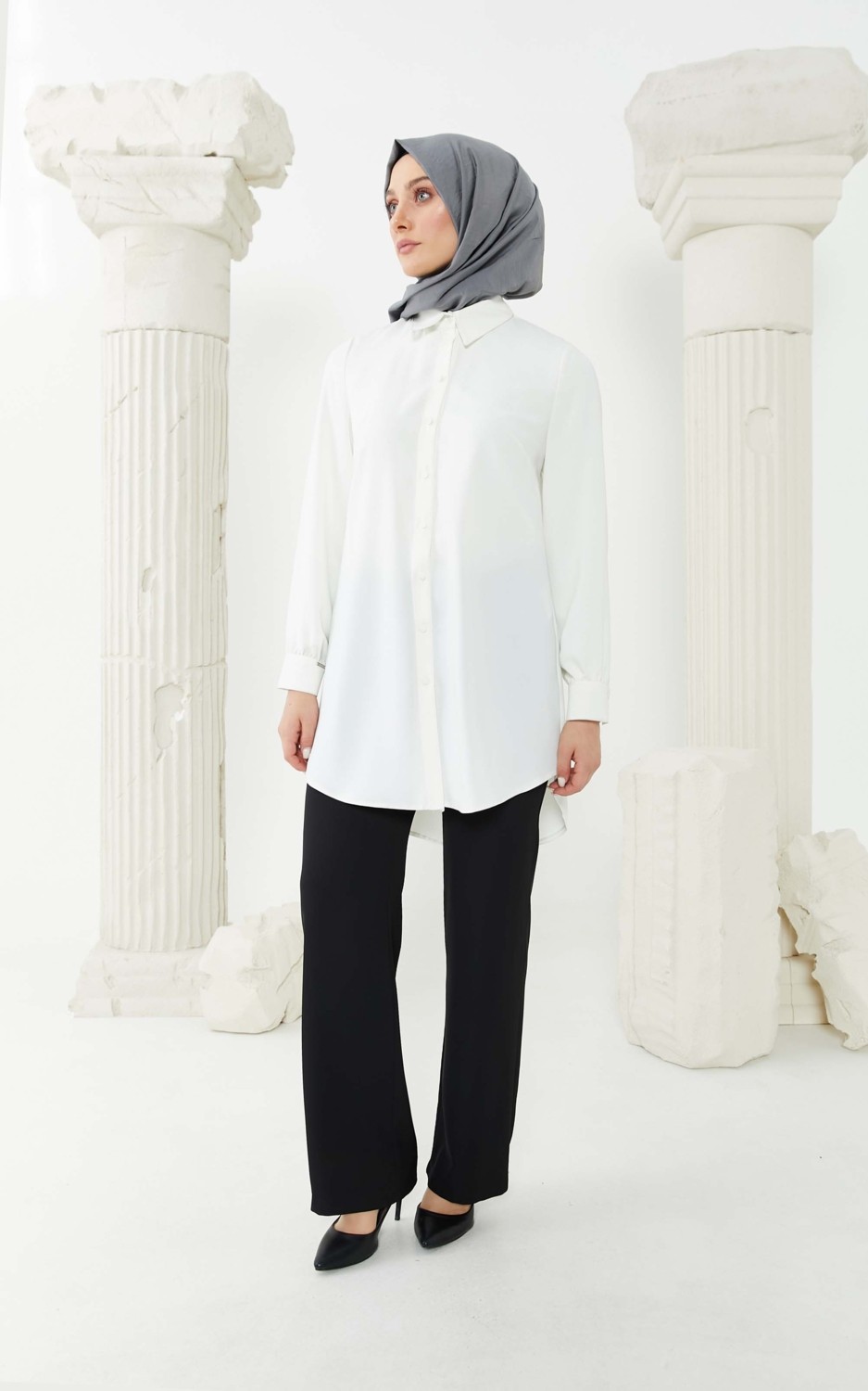 Setrms Beige Button Detailed Flowy Fabric Trousers 2426018