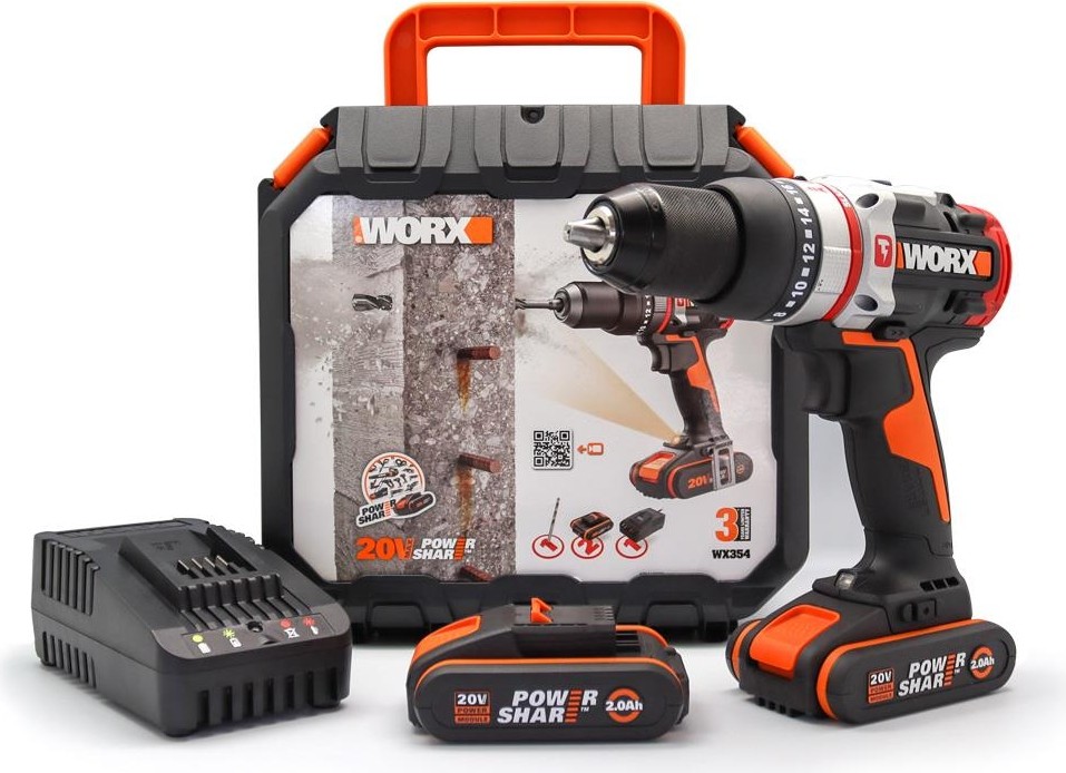 Worx WX354 20 Volt/2.0 Ah LiIon Dual Cordless Brushless Hammer