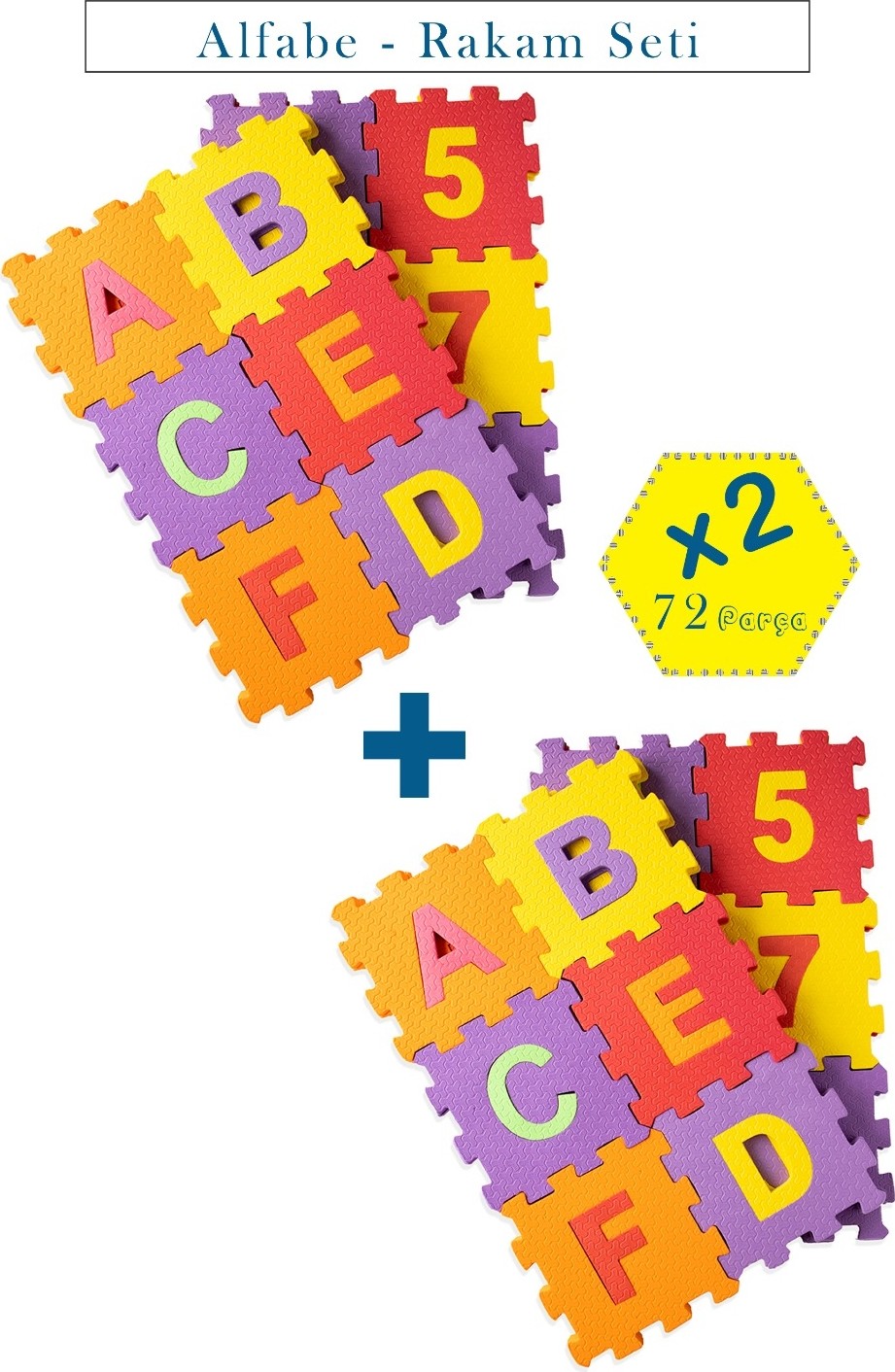 Bermody 72 Piece Number and Math Set Eva Puzzle Floor Tile and Toy