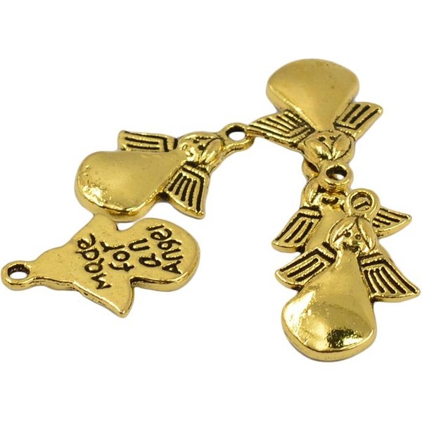 Großpackung Charms 50 Engel-Charms Silberfarben Im Großpack – Für