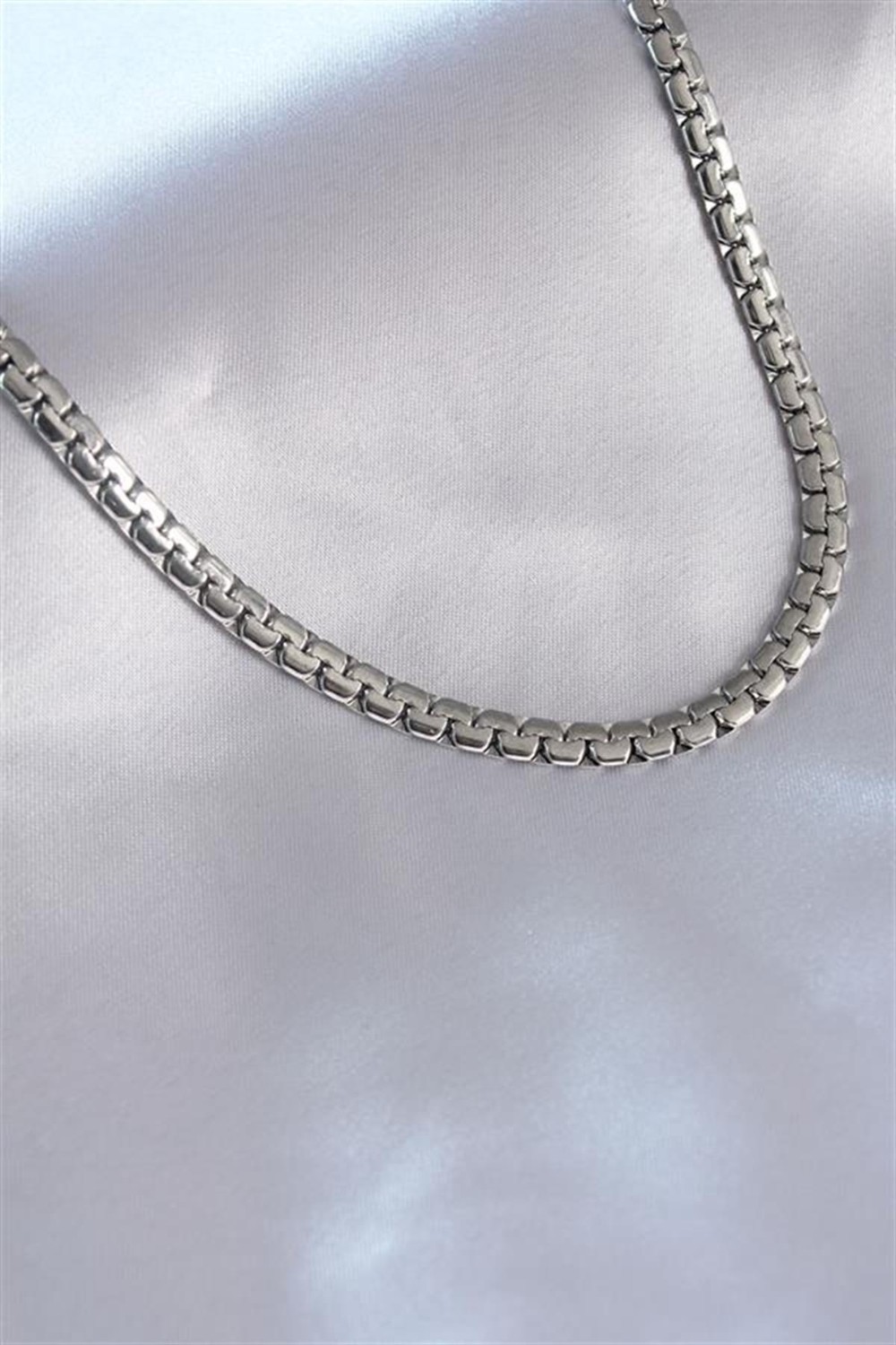 Antaress Erb 316L Steel Silver Color Chain Model Men's Necklace
