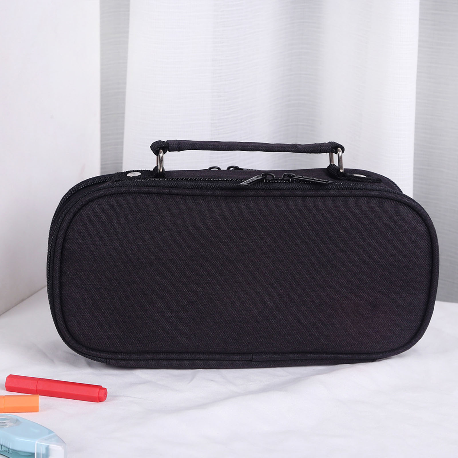 Simple Stationery Storage Bag Zippered Stationery Carry Pouch Birthday