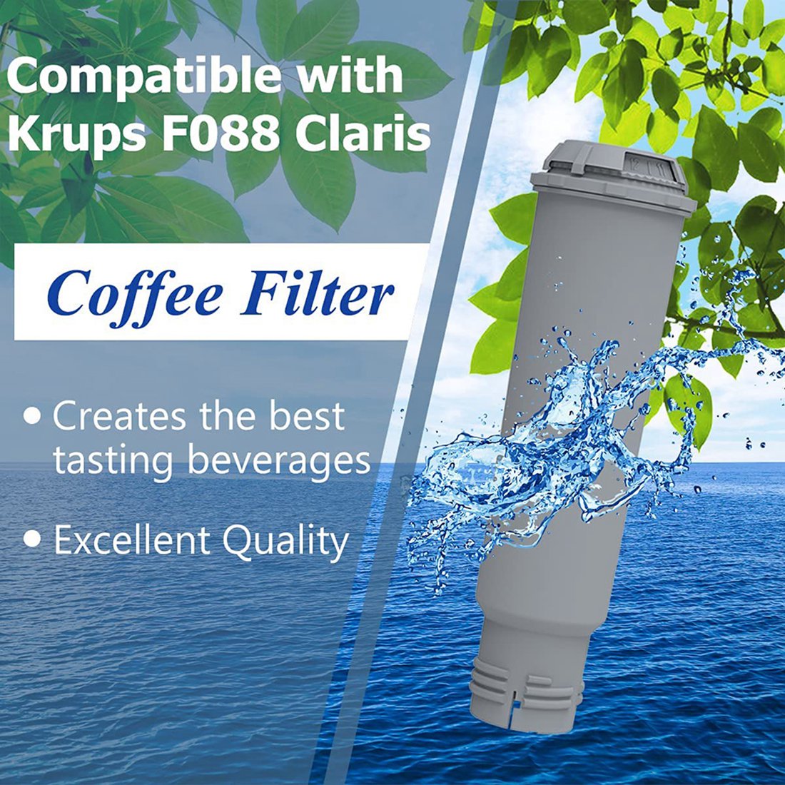 Krups Claris F088 Aqua Filtre Sistemi için 4 ADET Espresso Makinesi Su