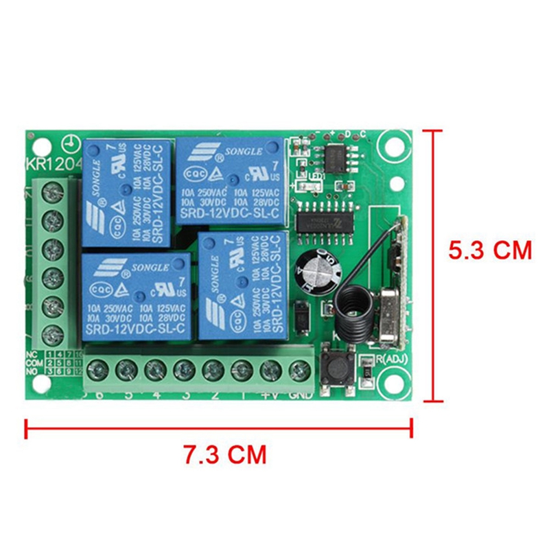 DC 12V 4CH 4 CH Wireless RF Remote Control Light Switch Radio Receiver ...
