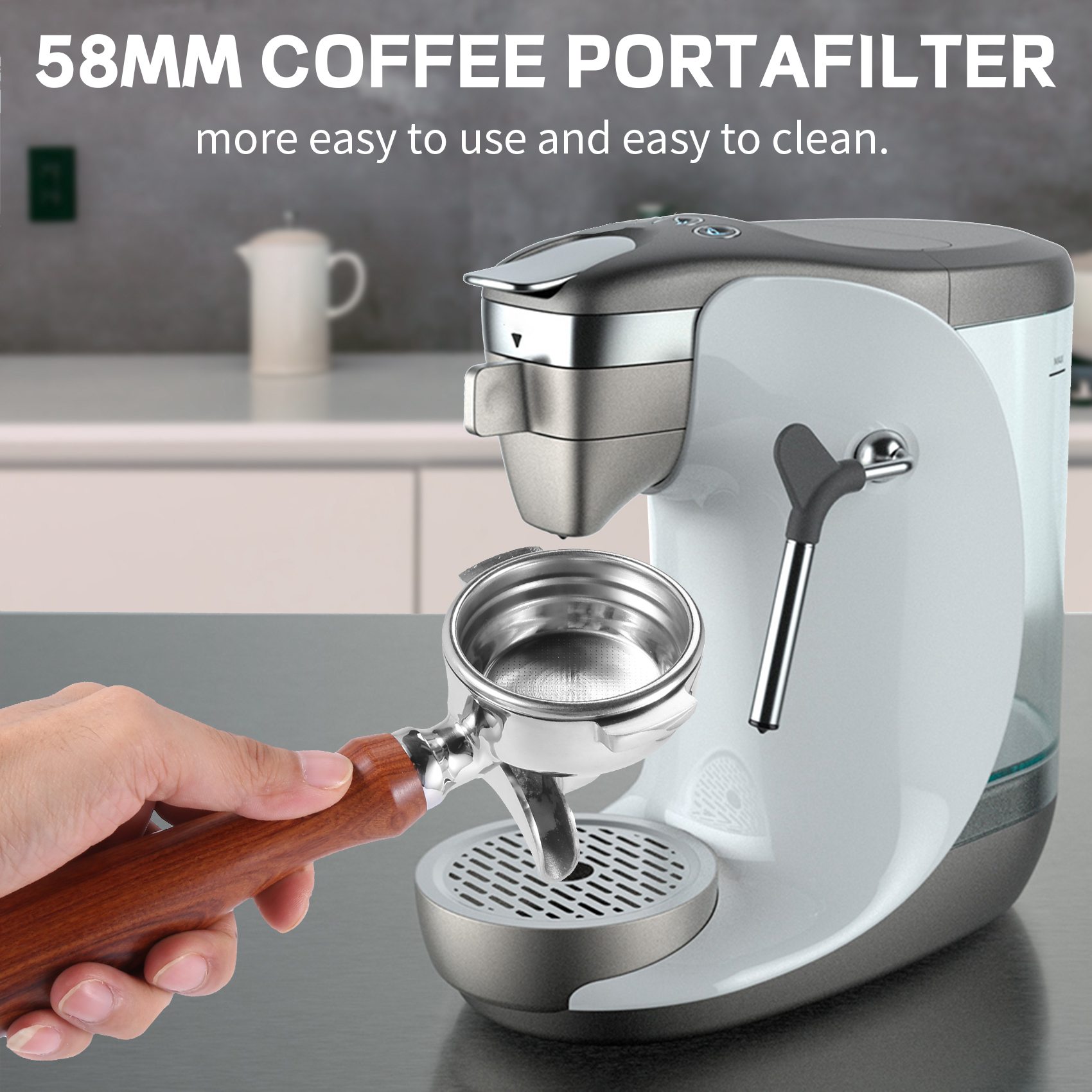 58 MM Paslanmaz Çelik Kahve Makinesi Dipsiz Filtre Tutucu Portafilter