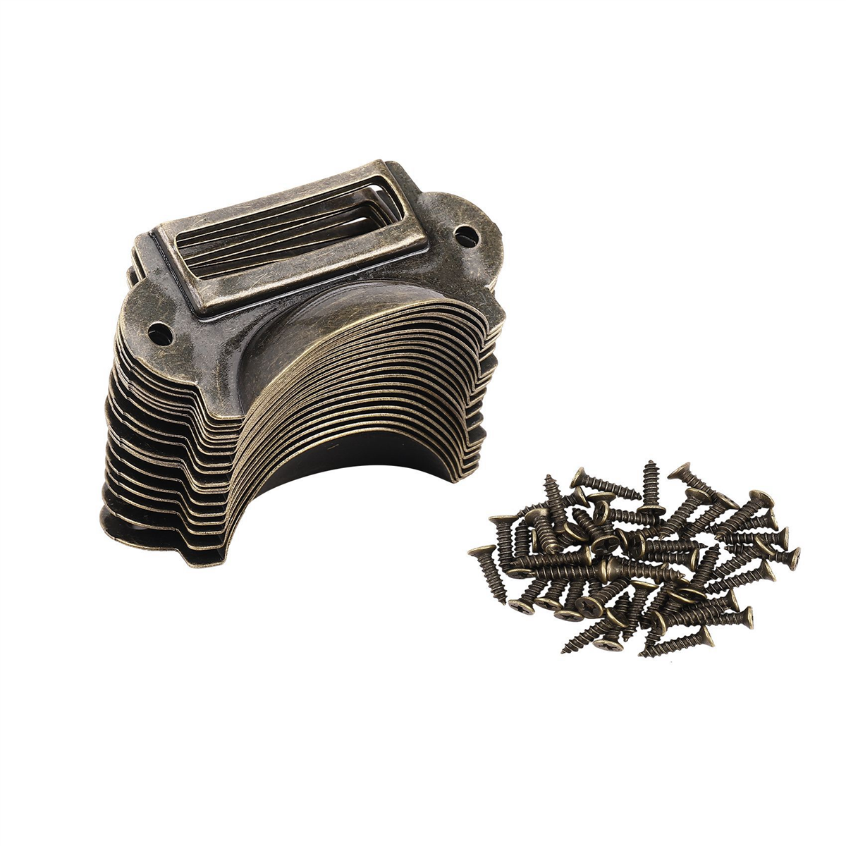 File Drawer Handle 100PCS File Name Card File Cabinet Handles Label Holder Antique Bronze ...
