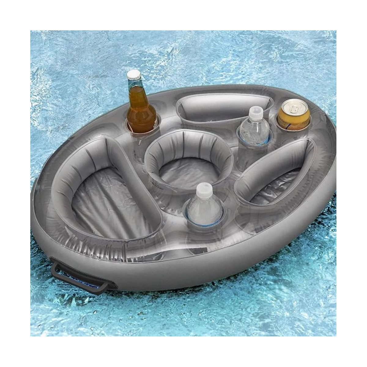 Inflatable Floating Row Swimming Pool Float Food Beer Tray Pool Air ...