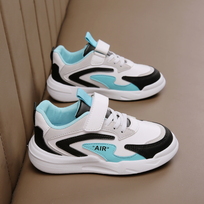 BH16hZC001 White black boy's Sneakers Sport Shoe Anti skid and wear