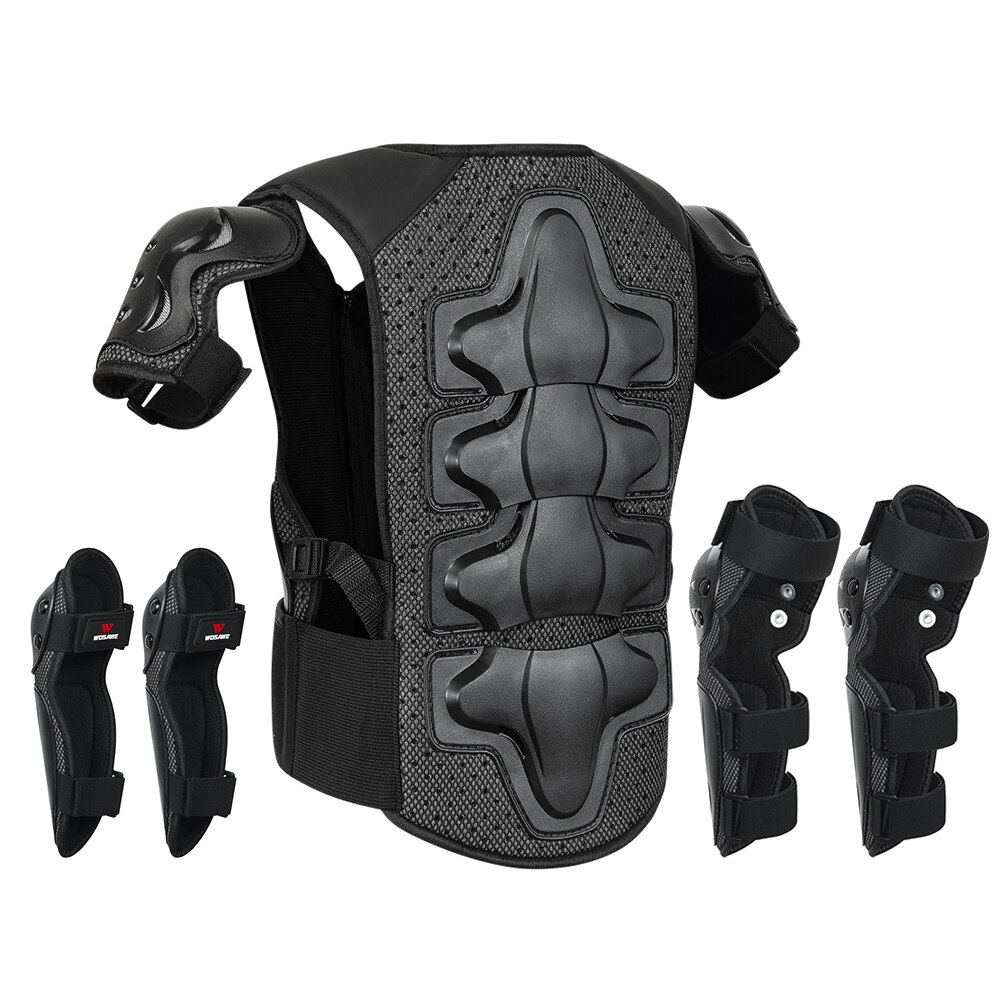 Kids Armor Vest Chest Spine Back Protector Vest with Elbow Knee
