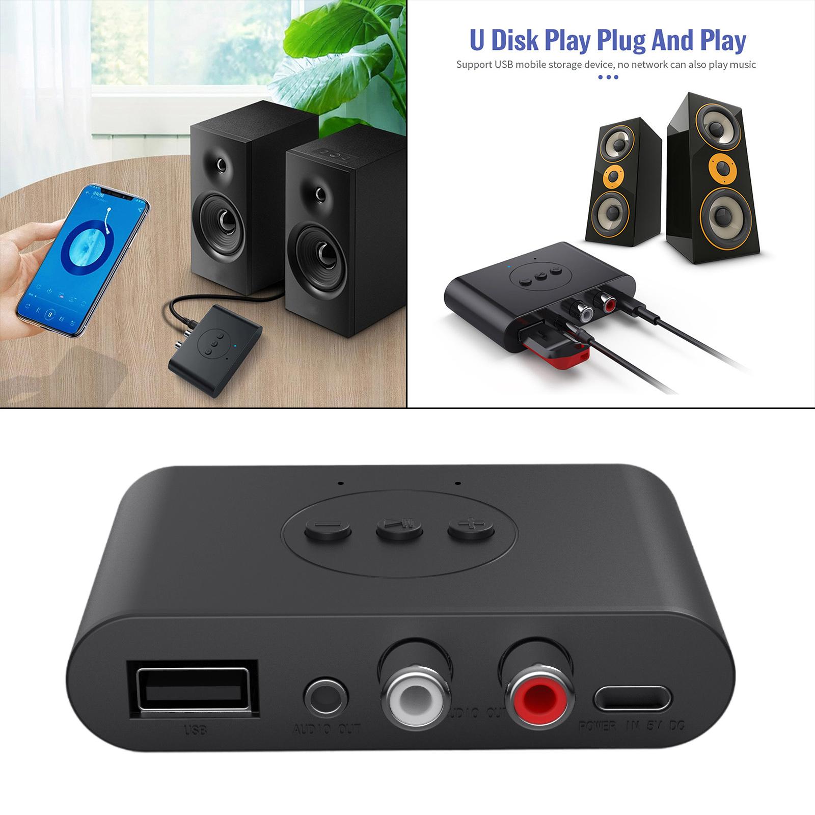 USB Adapter Wireless 3.5mm & RCA Audio Receiver with Mic Low Latency ...