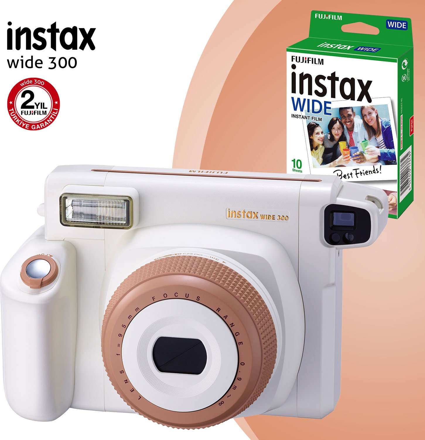 Fujifilm Instax Wide 300 Toffe White Camera and 10Up Film Hepsiburada Global