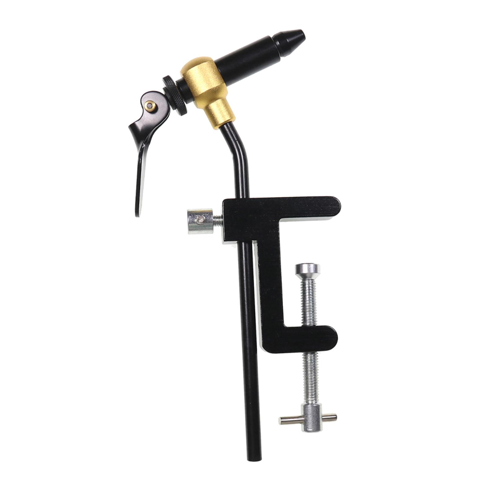 Fly Tying Vise With 360° Rotary Adjustment - Steel Reinforced Hook Jaw, C-Clamp Base, Extra Jaw Included