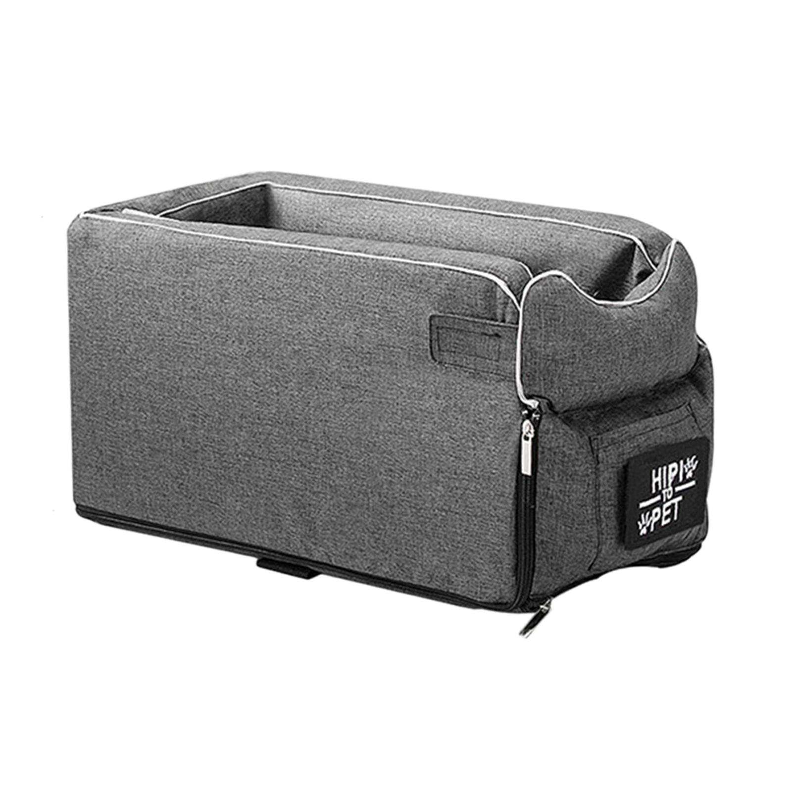 Pet Car Booster Seat Cats Carrier Puppy Dog Car Seat Safety Chair Basket Square Gray