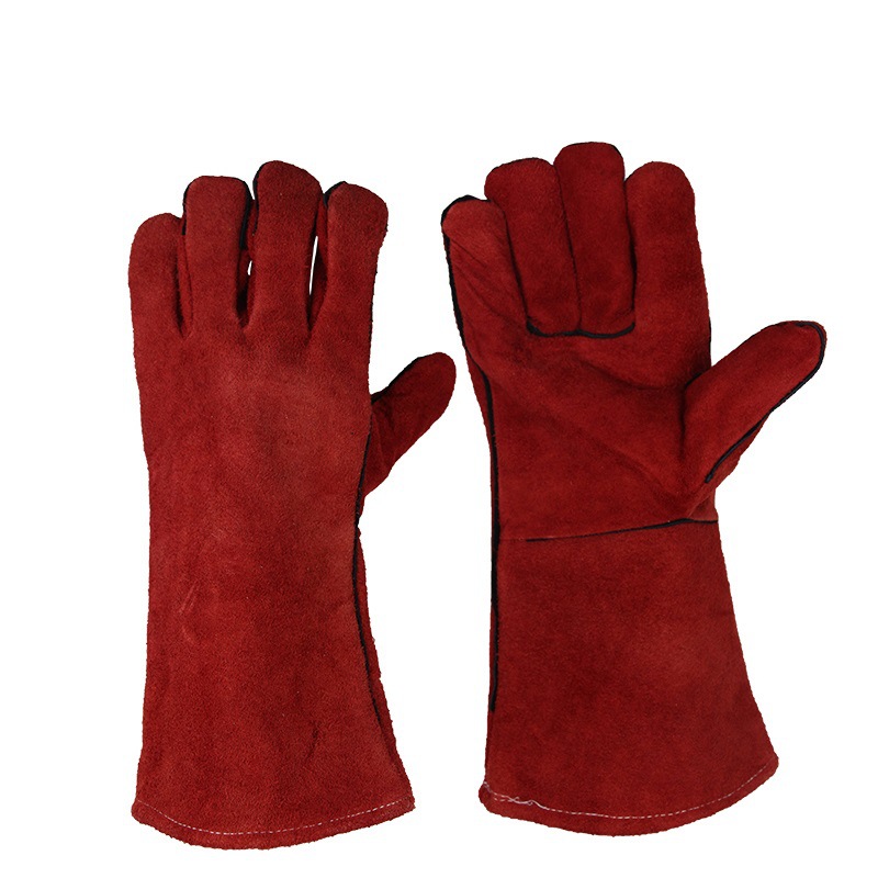 fully lining full pressure red welder gloves protective labor protection arcwelder's gloves arc