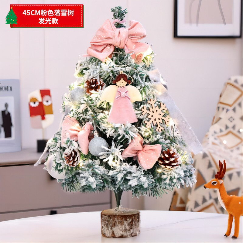 Table decorations small mini christmas tree with white hanging