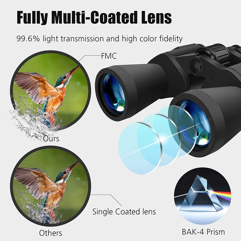 20x50 Military Binoculars For Adults With Smartphone Adapter - Compact Waterproof Tactical Binoculars For Bird Watching Hunting Hiking Concert | TR - View #7