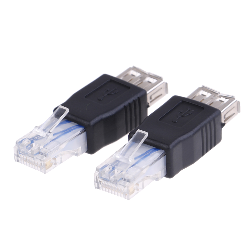 1Pc Ethernet RJ45 male to USB female connector converter adapter ...
