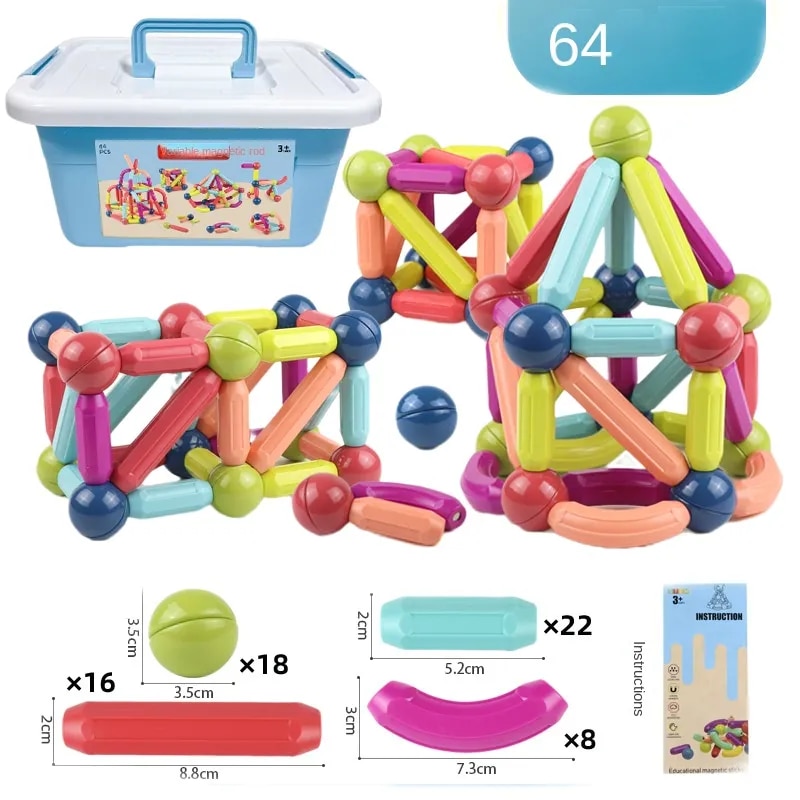 64piece building block toy set children's toy stick building blocks